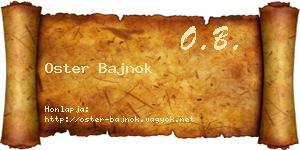Oster Bajnok névjegykártya